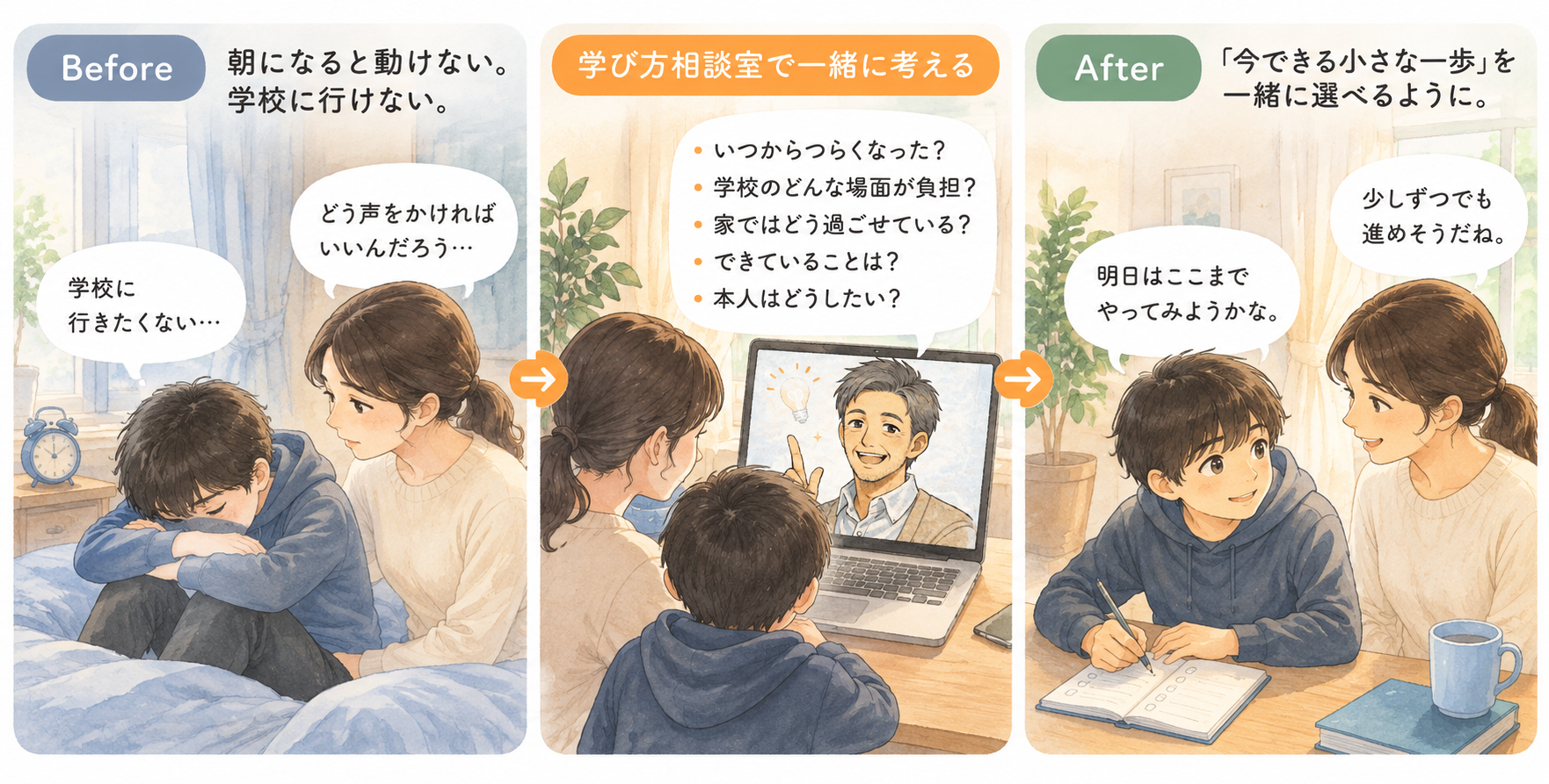 不登校・行き渋りの相談イメージ